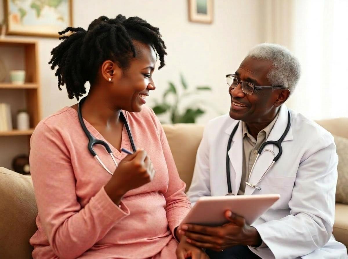 Doctor conducting a home visit